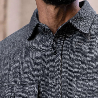 Summit Flannel Shirt | Blue Herringbone