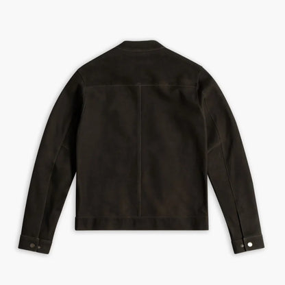 Racer Jacket | Dark Olive Suede